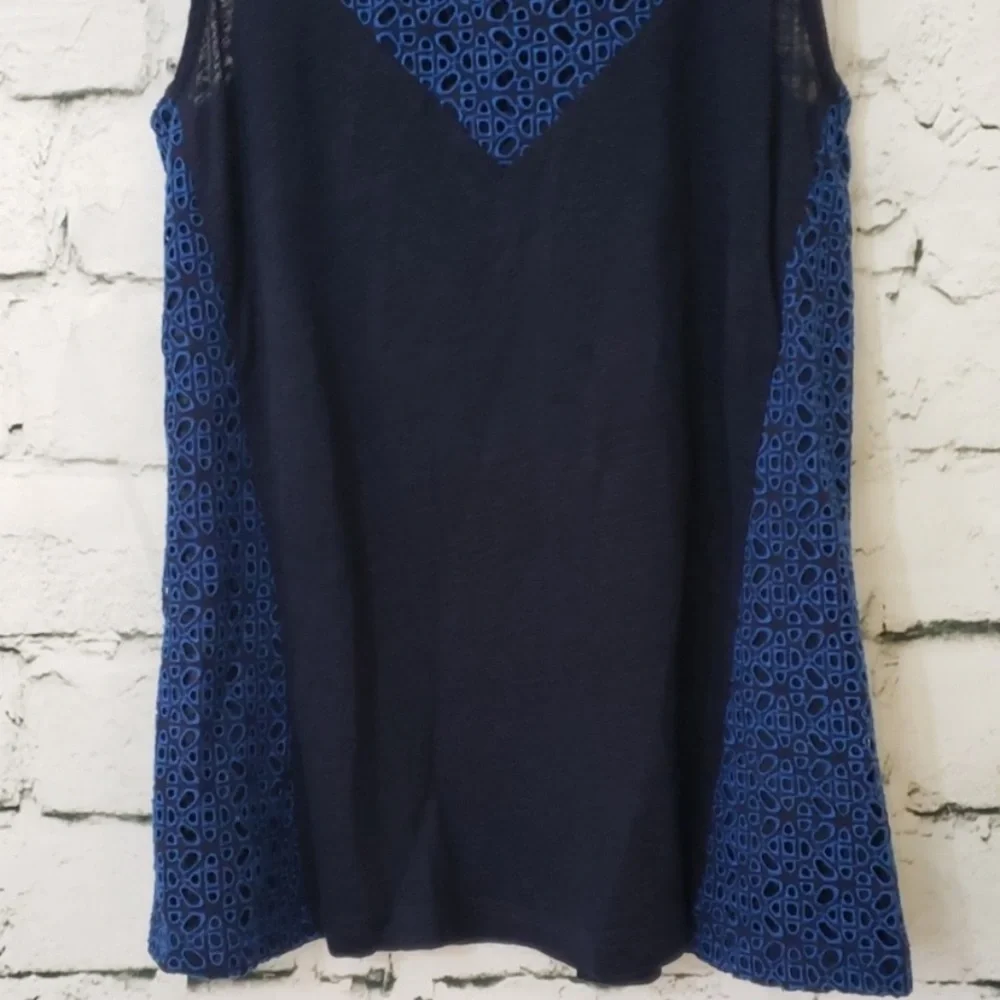 J Crew blue eyelet top
